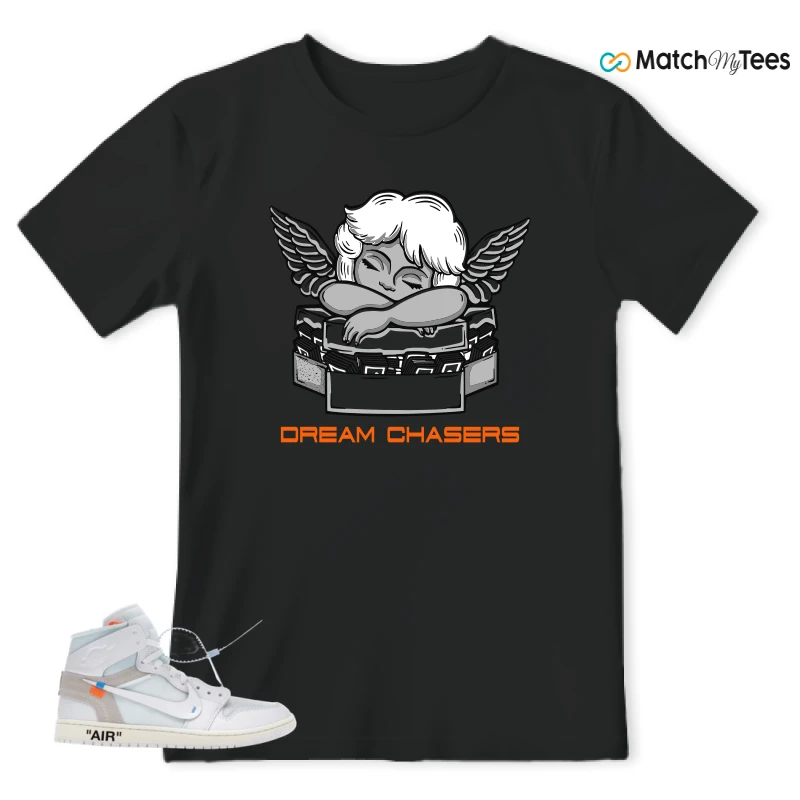 NIKE AIR JORDAN 1 RETRO HIGH VIRGIL ABLOH ARCHIVE ALASKA SNEAKER Matching Tees t-shirt