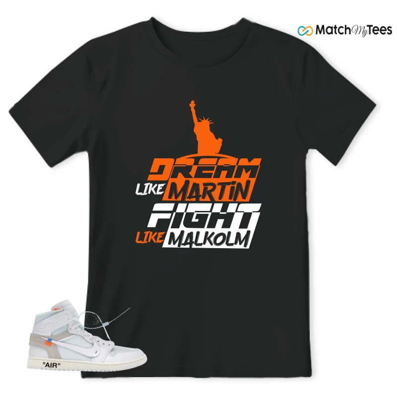 NIKE AIR JORDAN 1 RETRO HIGH VIRGIL ABLOH ARCHIVE ALASKA SNEAKER Matching Tees t-shirt