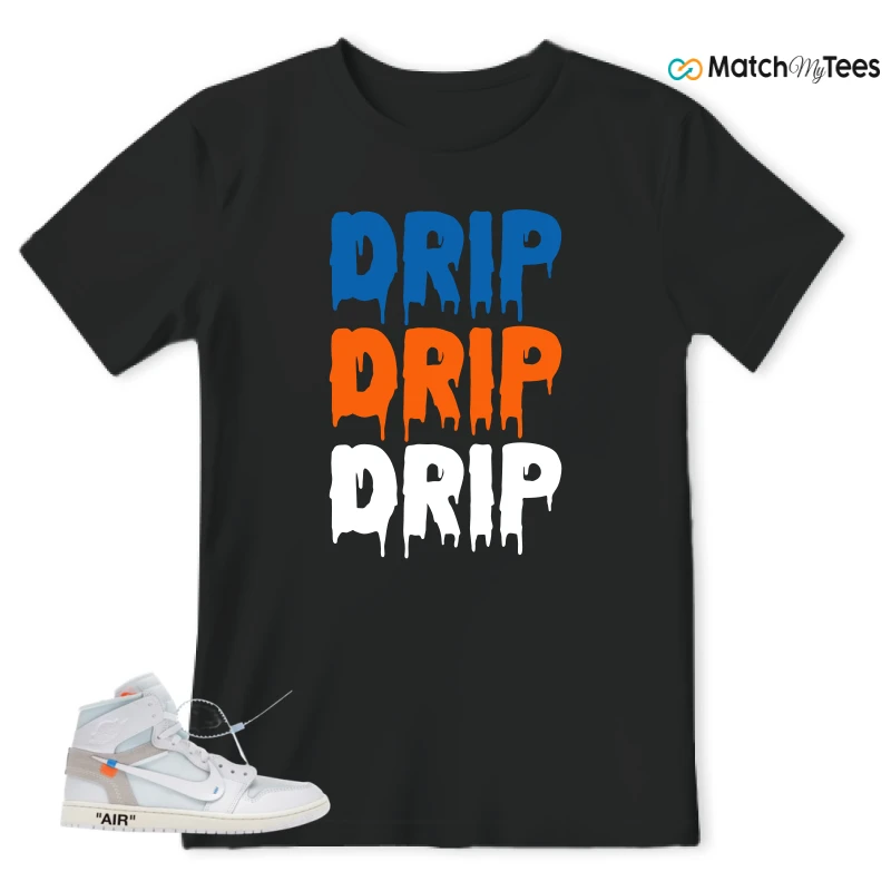 NIKE AIR JORDAN 1 RETRO HIGH VIRGIL ABLOH ARCHIVE ALASKA SNEAKER Matching Tees t-shirt
