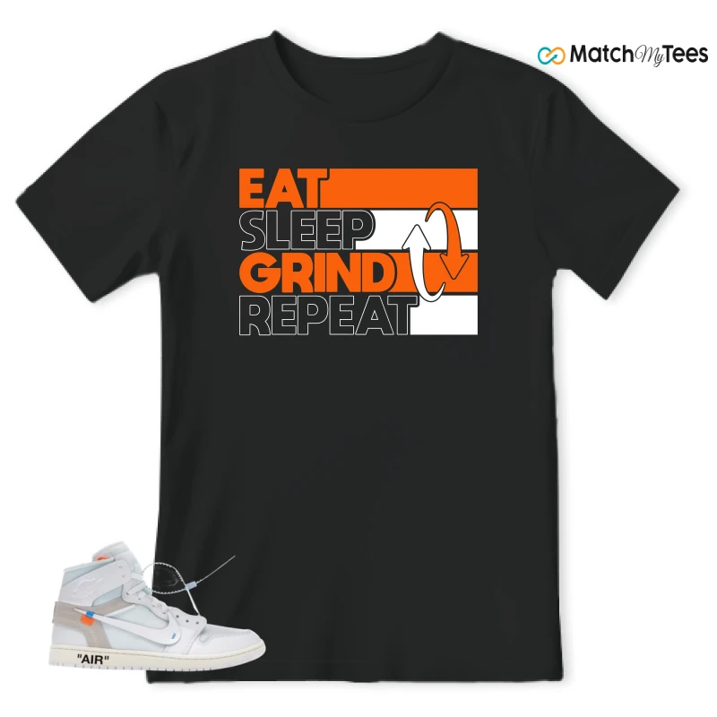 NIKE AIR JORDAN 1 RETRO HIGH VIRGIL ABLOH ARCHIVE ALASKA SNEAKER Matching Tees t-shirt