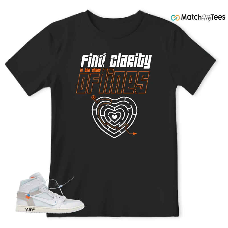 NIKE AIR JORDAN 1 RETRO HIGH VIRGIL ABLOH ARCHIVE ALASKA SNEAKER Matching Tees t-shirt