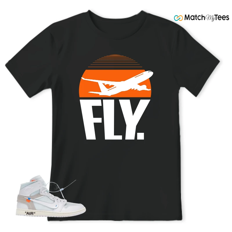 NIKE AIR JORDAN 1 RETRO HIGH VIRGIL ABLOH ARCHIVE ALASKA SNEAKER Matching Tees t-shirt