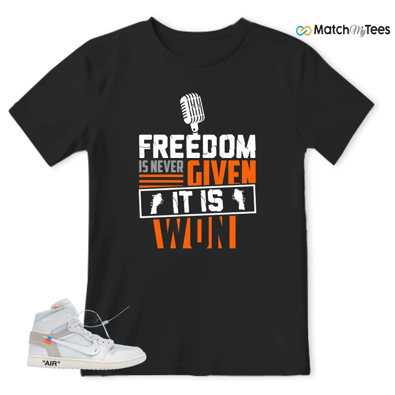 NIKE AIR JORDAN 1 RETRO HIGH VIRGIL ABLOH ARCHIVE ALASKA SNEAKER Matching Tees t-shirt