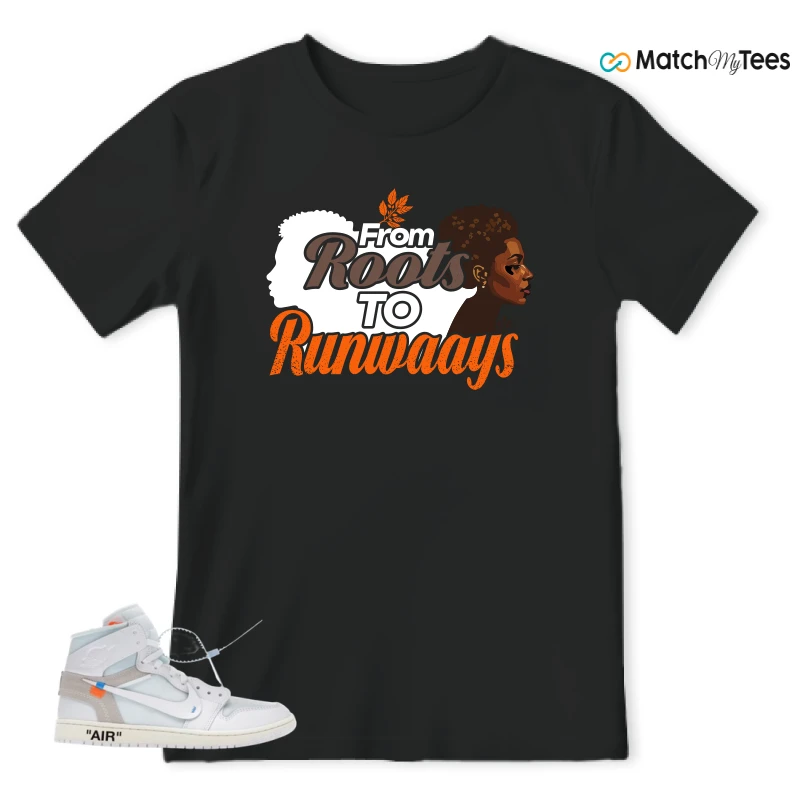 NIKE AIR JORDAN 1 RETRO HIGH VIRGIL ABLOH ARCHIVE ALASKA SNEAKER Matching Tees t-shirt