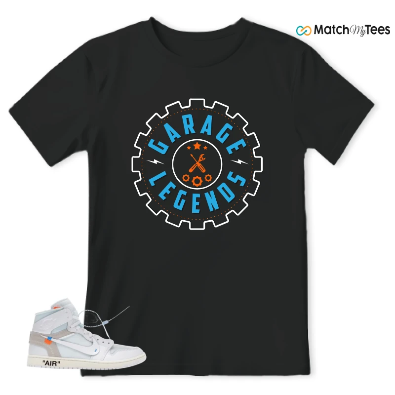 NIKE AIR JORDAN 1 RETRO HIGH VIRGIL ABLOH ARCHIVE ALASKA SNEAKER Matching Tees t-shirt