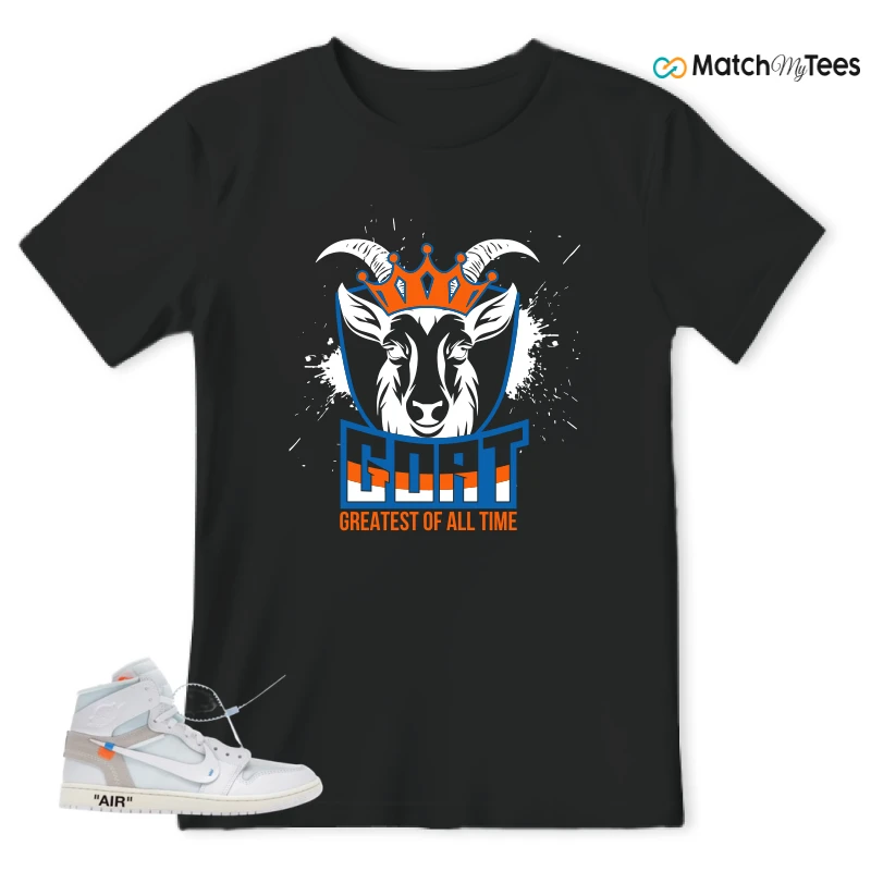 NIKE AIR JORDAN 1 RETRO HIGH VIRGIL ABLOH ARCHIVE ALASKA SNEAKER Matching Tees t-shirt