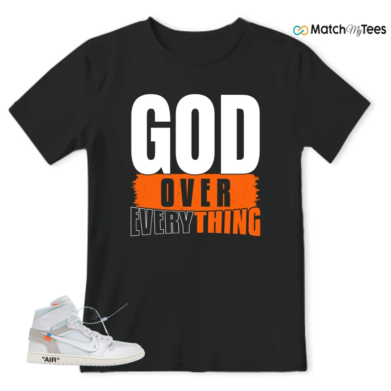 NIKE AIR JORDAN 1 RETRO HIGH VIRGIL ABLOH ARCHIVE ALASKA SNEAKER Matching Tees t-shirt