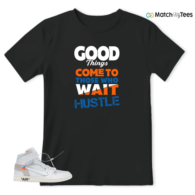 NIKE AIR JORDAN 1 RETRO HIGH VIRGIL ABLOH ARCHIVE ALASKA SNEAKER Matching Tees t-shirt