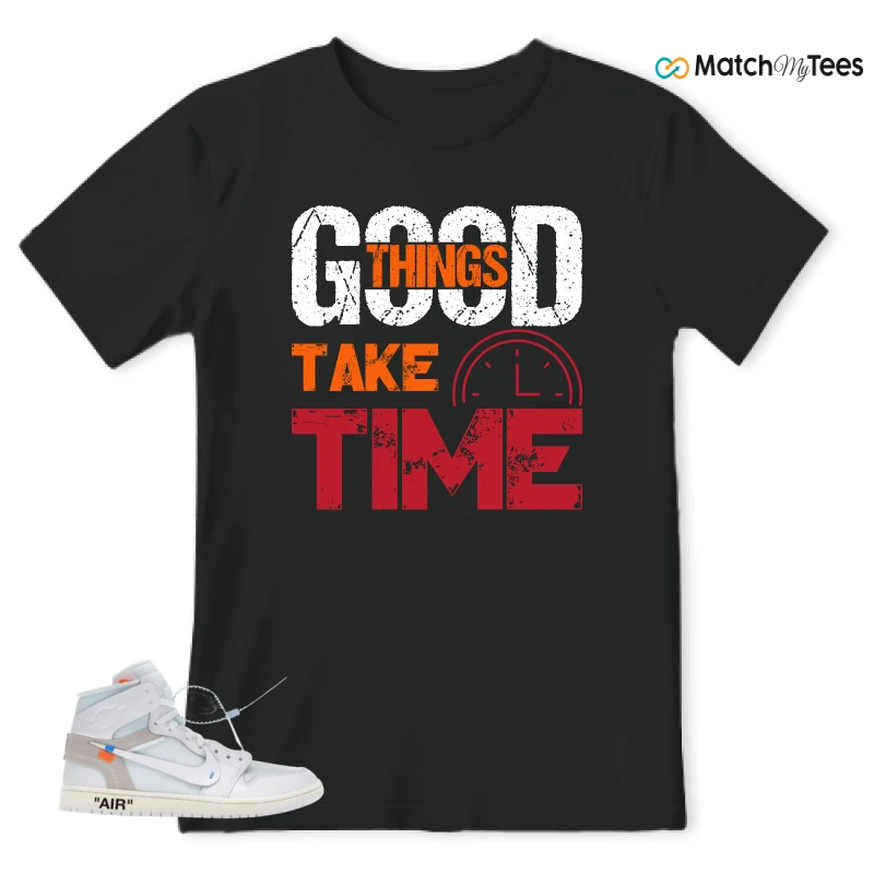 NIKE AIR JORDAN 1 RETRO HIGH VIRGIL ABLOH ARCHIVE ALASKA SNEAKER Matching Tees t-shirt