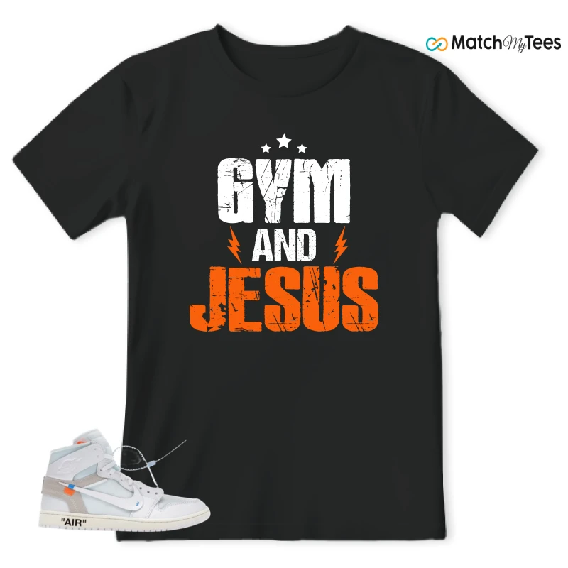 NIKE AIR JORDAN 1 RETRO HIGH VIRGIL ABLOH ARCHIVE ALASKA SNEAKER Matching Tees t-shirt