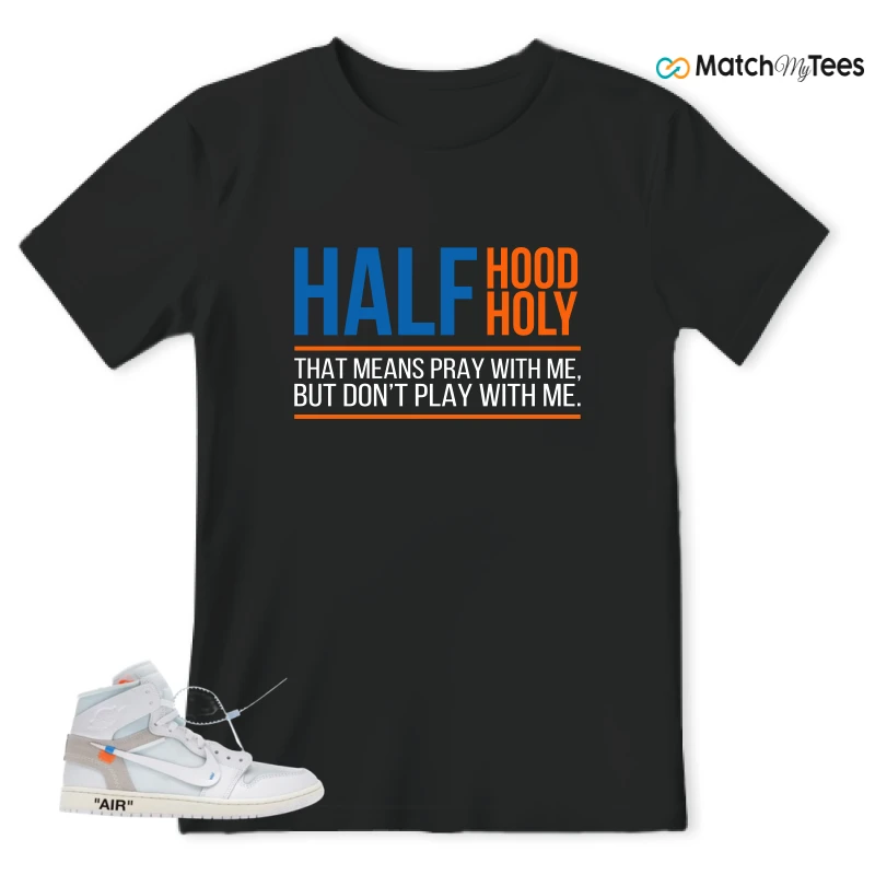NIKE AIR JORDAN 1 RETRO HIGH VIRGIL ABLOH ARCHIVE ALASKA SNEAKER Matching Tees t-shirt