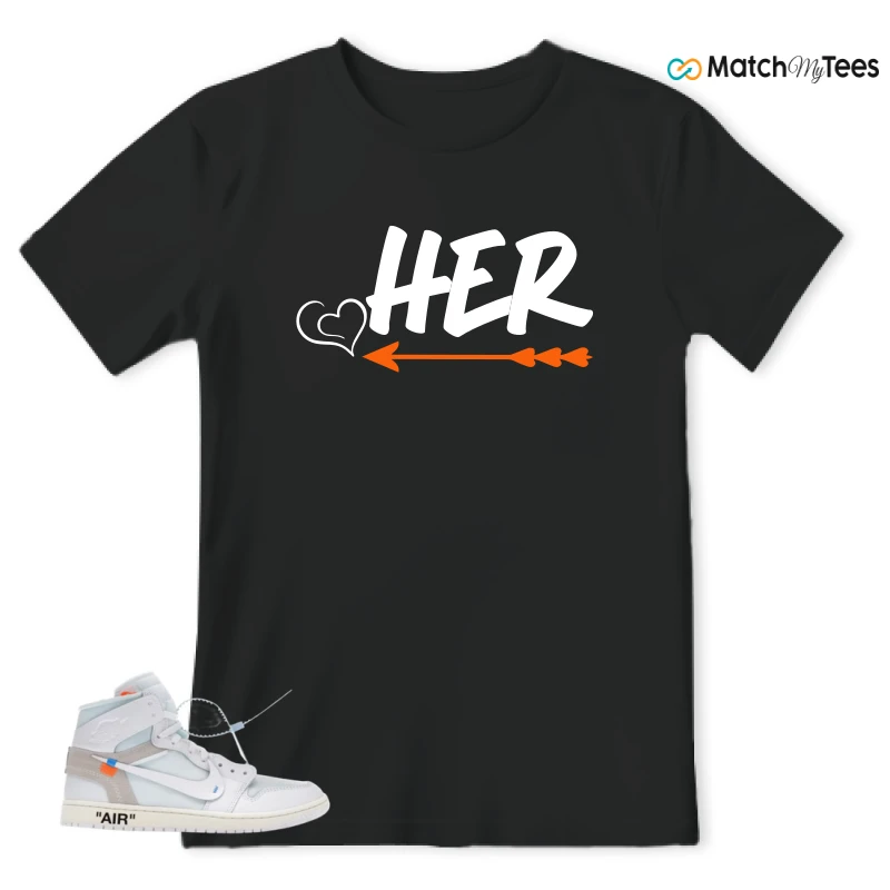 NIKE AIR JORDAN 1 RETRO HIGH VIRGIL ABLOH ARCHIVE ALASKA SNEAKER Matching Tees t-shirt