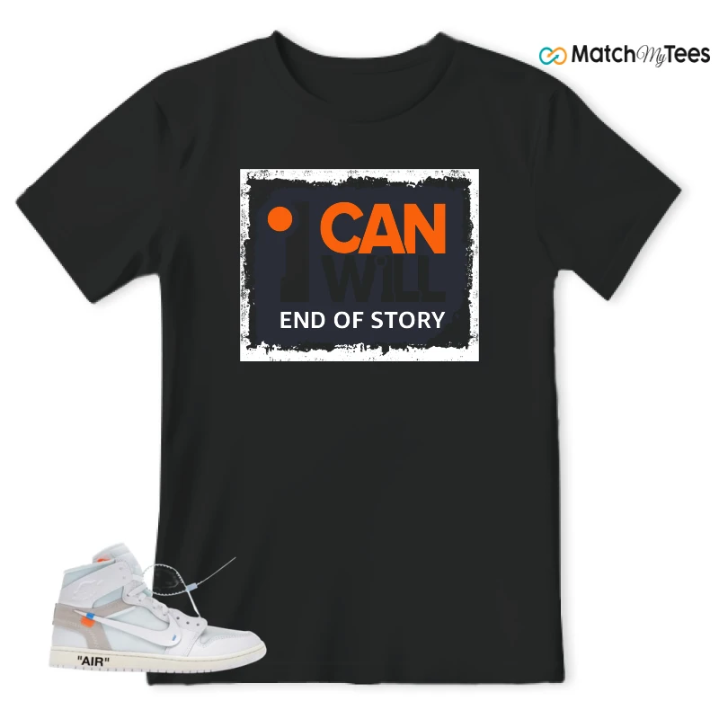 NIKE AIR JORDAN 1 RETRO HIGH VIRGIL ABLOH ARCHIVE ALASKA SNEAKER Matching Tees t-shirt