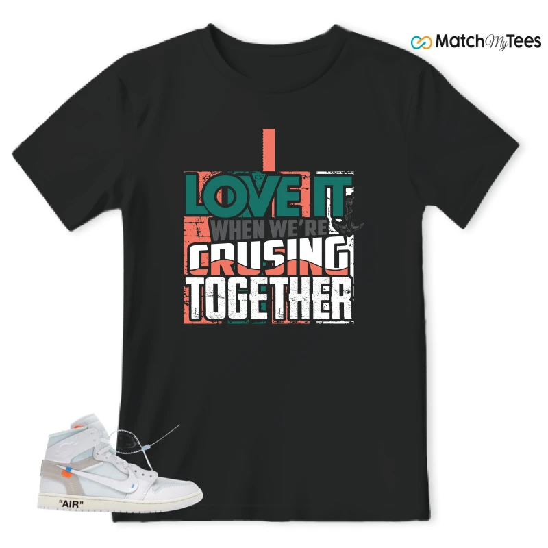 NIKE AIR JORDAN 1 RETRO HIGH VIRGIL ABLOH ARCHIVE ALASKA SNEAKER Matching Tees t-shirt