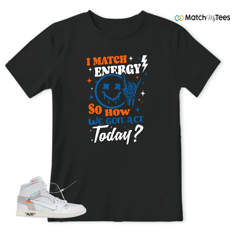 NIKE AIR JORDAN 1 RETRO HIGH VIRGIL ABLOH ARCHIVE ALASKA SNEAKER Matching Tees t-shirt