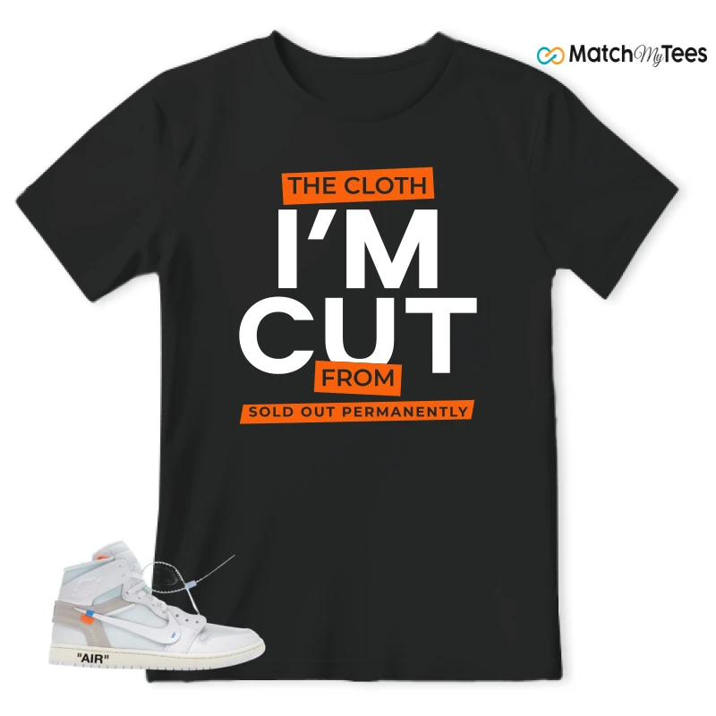 NIKE AIR JORDAN 1 RETRO HIGH VIRGIL ABLOH ARCHIVE ALASKA SNEAKER Matching Tees t-shirt