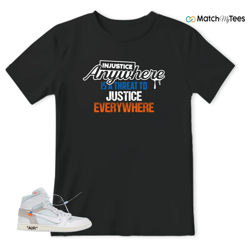 NIKE AIR JORDAN 1 RETRO HIGH VIRGIL ABLOH ARCHIVE ALASKA SNEAKER Matching Tees t-shirt