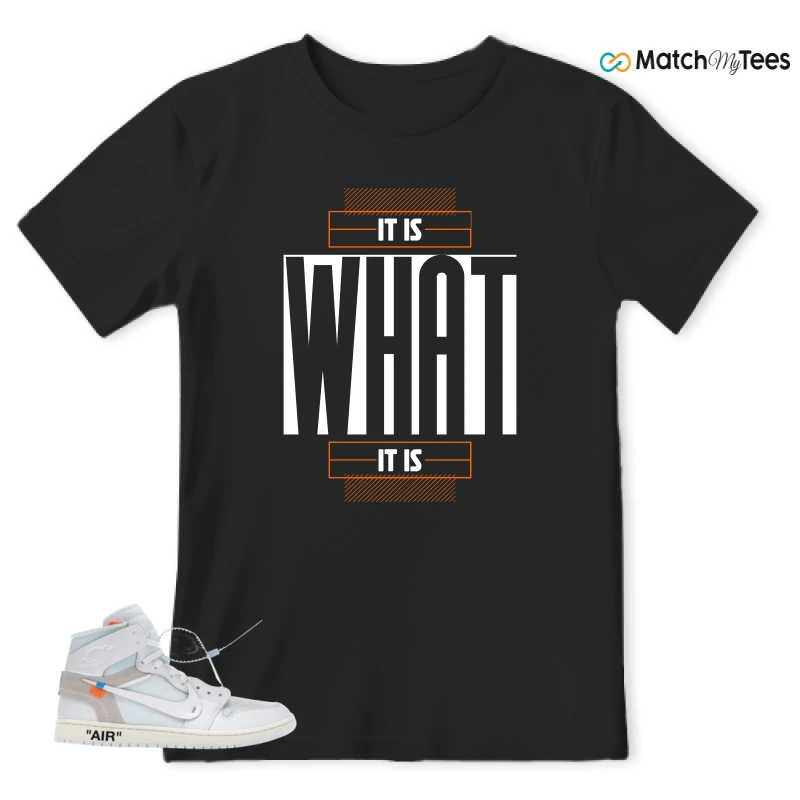 NIKE AIR JORDAN 1 RETRO HIGH VIRGIL ABLOH ARCHIVE ALASKA SNEAKER Matching Tees t-shirt