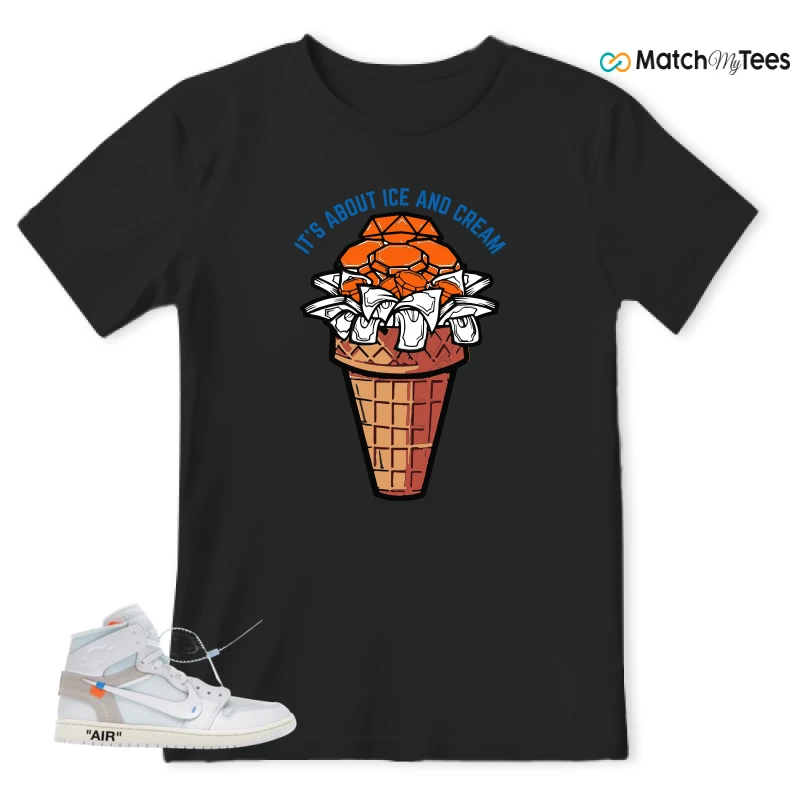 NIKE AIR JORDAN 1 RETRO HIGH VIRGIL ABLOH ARCHIVE ALASKA SNEAKER Matching Tees t-shirt