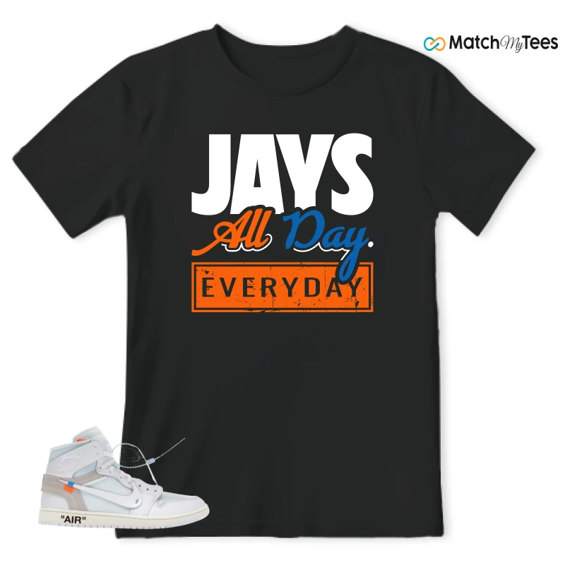 NIKE AIR JORDAN 1 RETRO HIGH VIRGIL ABLOH ARCHIVE ALASKA SNEAKER Matching Tees t-shirt
