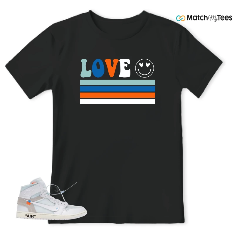 NIKE AIR JORDAN 1 RETRO HIGH VIRGIL ABLOH ARCHIVE ALASKA SNEAKER Matching Tees t-shirt