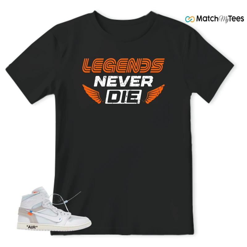 NIKE AIR JORDAN 1 RETRO HIGH VIRGIL ABLOH ARCHIVE ALASKA SNEAKER Matching Tees t-shirt