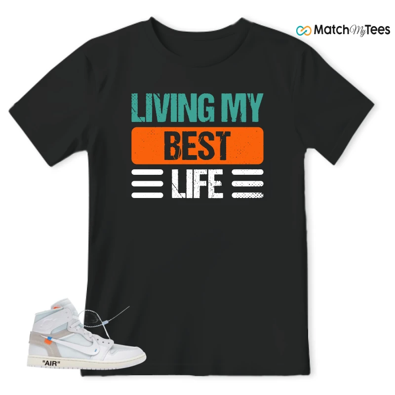 NIKE AIR JORDAN 1 RETRO HIGH VIRGIL ABLOH ARCHIVE ALASKA SNEAKER Matching Tees t-shirt