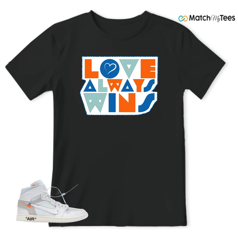 NIKE AIR JORDAN 1 RETRO HIGH VIRGIL ABLOH ARCHIVE ALASKA SNEAKER Matching Tees t-shirt