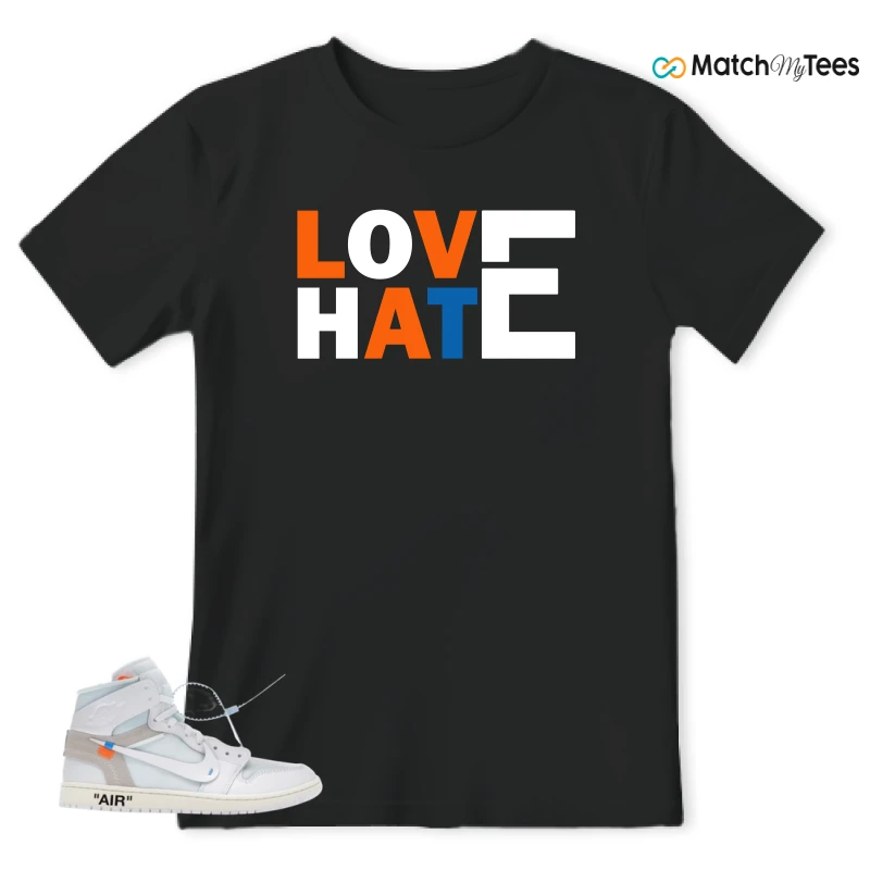 NIKE AIR JORDAN 1 RETRO HIGH VIRGIL ABLOH ARCHIVE ALASKA SNEAKER Matching Tees t-shirt