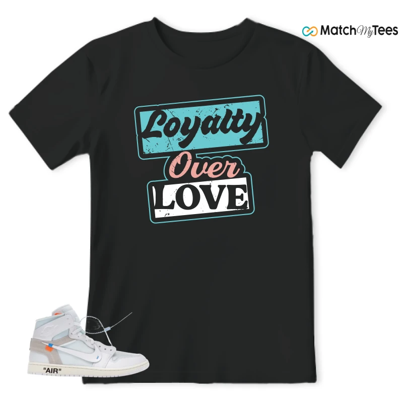 NIKE AIR JORDAN 1 RETRO HIGH VIRGIL ABLOH ARCHIVE ALASKA SNEAKER Matching Tees t-shirt