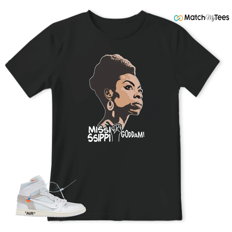 NIKE AIR JORDAN 1 RETRO HIGH VIRGIL ABLOH ARCHIVE ALASKA SNEAKER Matching Tees t-shirt
