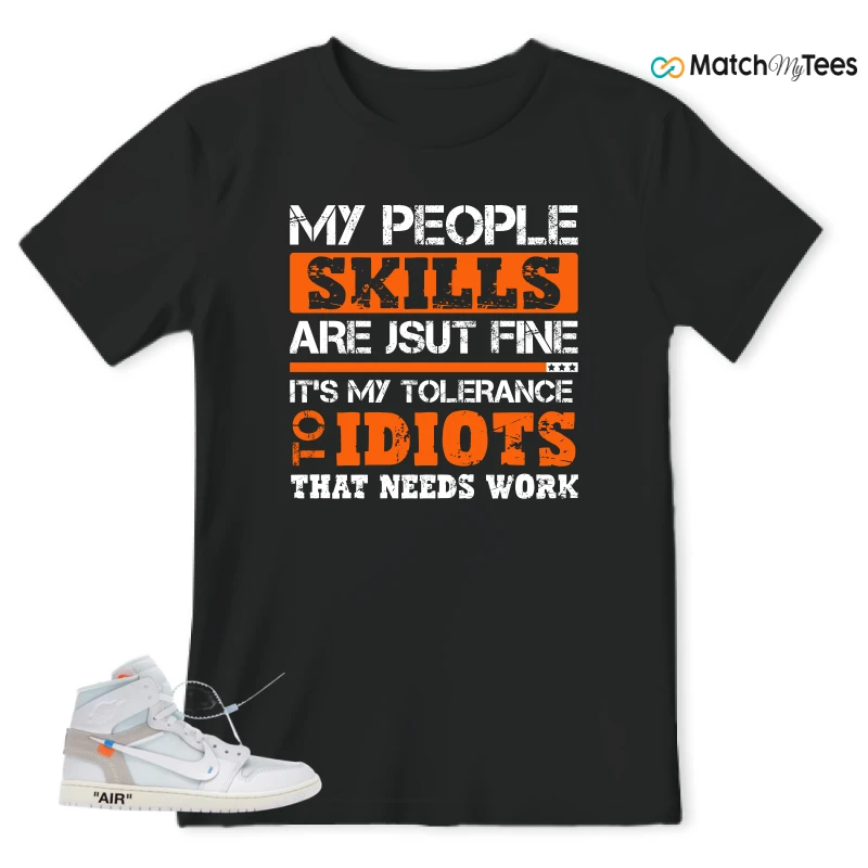 NIKE AIR JORDAN 1 RETRO HIGH VIRGIL ABLOH ARCHIVE ALASKA SNEAKER Matching Tees t-shirt