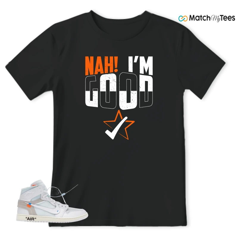NIKE AIR JORDAN 1 RETRO HIGH VIRGIL ABLOH ARCHIVE ALASKA SNEAKER Matching Tees t-shirt