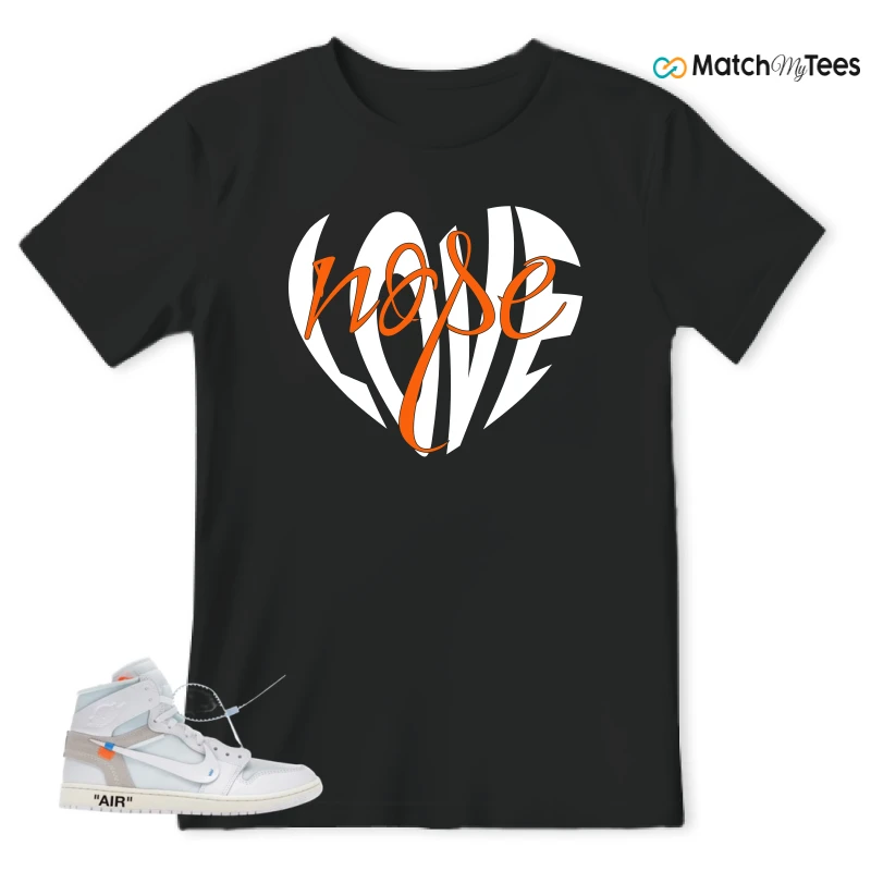 NIKE AIR JORDAN 1 RETRO HIGH VIRGIL ABLOH ARCHIVE ALASKA SNEAKER Matching Tees t-shirt