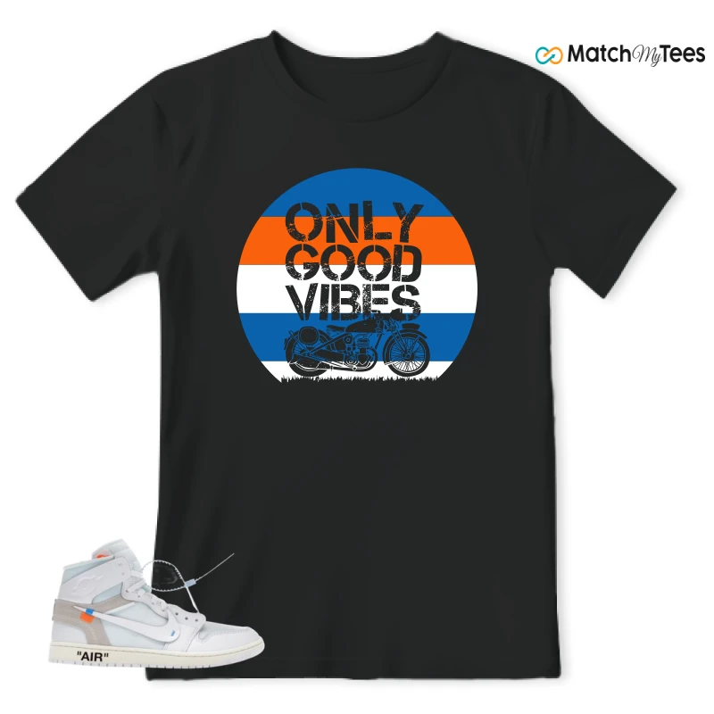 NIKE AIR JORDAN 1 RETRO HIGH VIRGIL ABLOH ARCHIVE ALASKA SNEAKER Matching Tees t-shirt