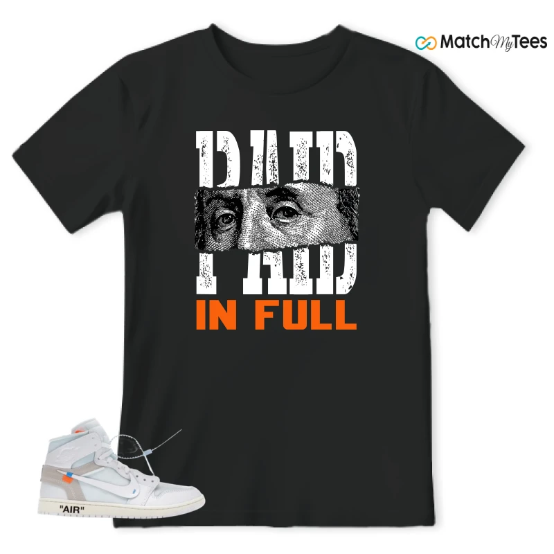 NIKE AIR JORDAN 1 RETRO HIGH VIRGIL ABLOH ARCHIVE ALASKA SNEAKER Matching Tees t-shirt