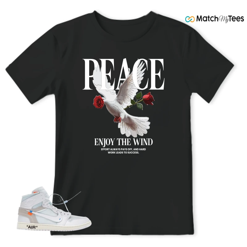 NIKE AIR JORDAN 1 RETRO HIGH VIRGIL ABLOH ARCHIVE ALASKA SNEAKER Matching Tees t-shirt