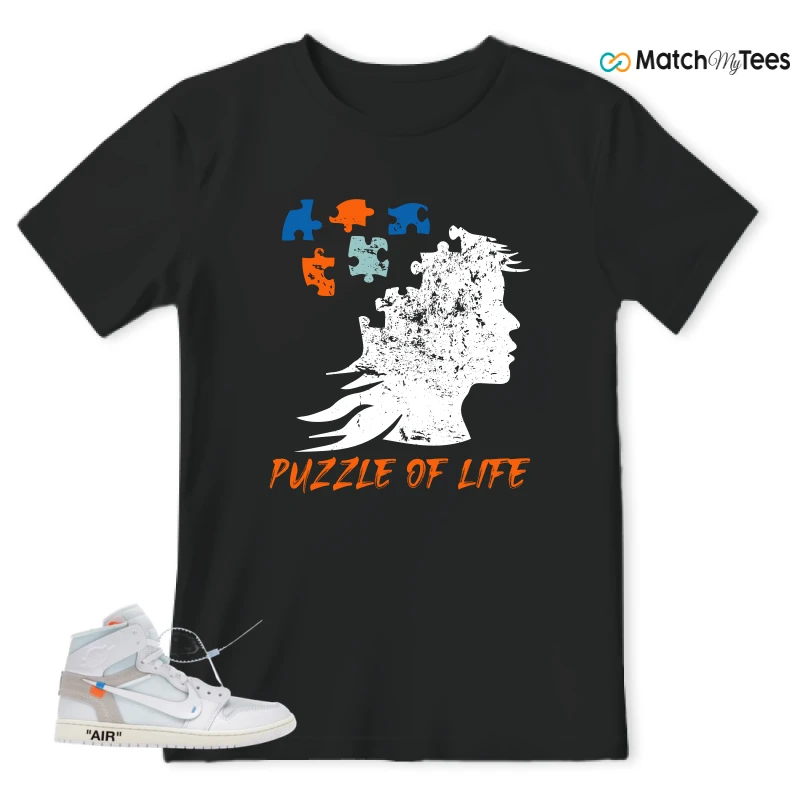 NIKE AIR JORDAN 1 RETRO HIGH VIRGIL ABLOH ARCHIVE ALASKA SNEAKER Matching Tees t-shirt