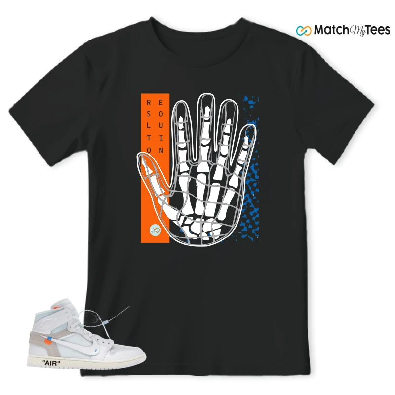 NIKE AIR JORDAN 1 RETRO HIGH VIRGIL ABLOH ARCHIVE ALASKA SNEAKER Matching Tees t-shirt