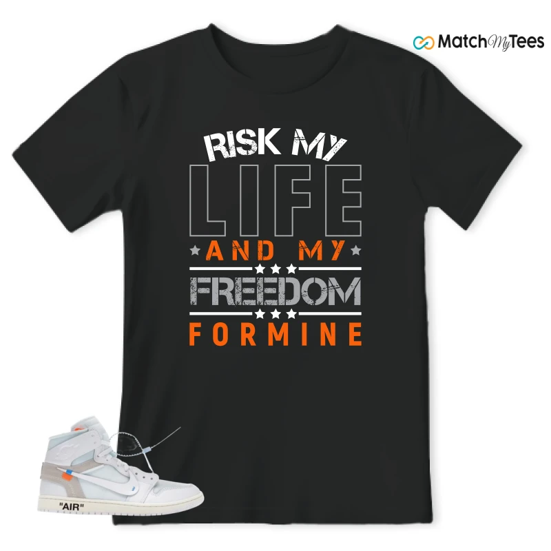 NIKE AIR JORDAN 1 RETRO HIGH VIRGIL ABLOH ARCHIVE ALASKA SNEAKER Matching Tees t-shirt