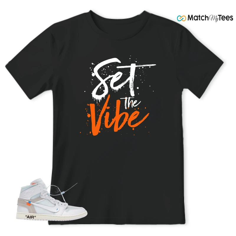 NIKE AIR JORDAN 1 RETRO HIGH VIRGIL ABLOH ARCHIVE ALASKA SNEAKER Matching Tees t-shirt