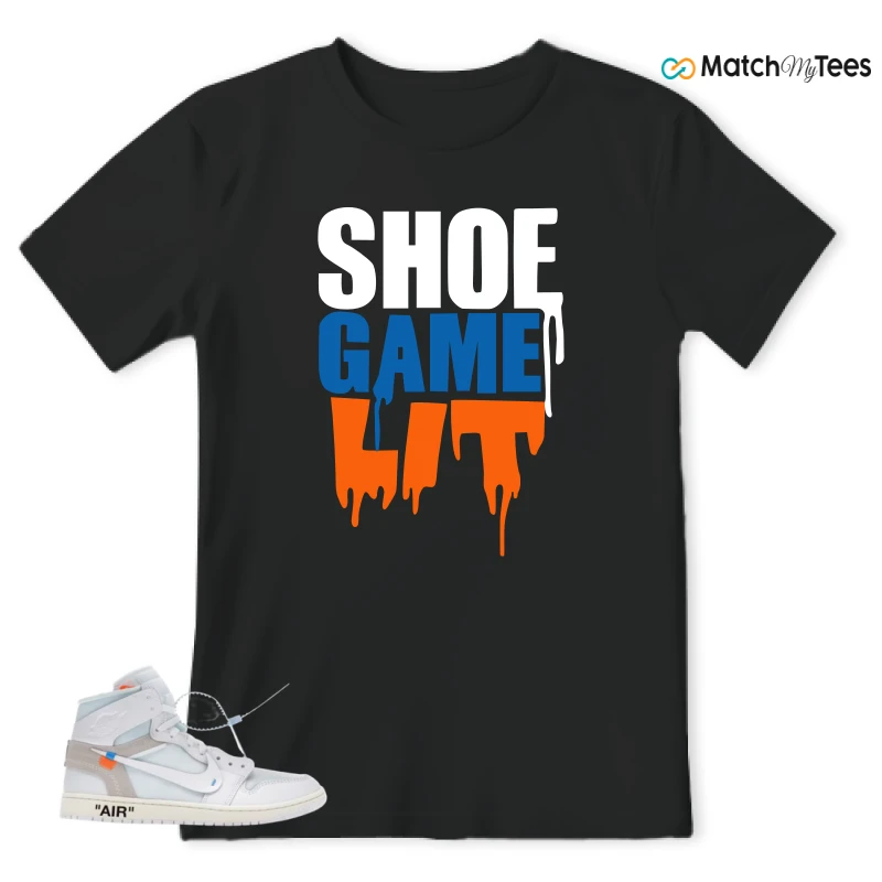 NIKE AIR JORDAN 1 RETRO HIGH VIRGIL ABLOH ARCHIVE ALASKA SNEAKER Matching Tees t-shirt