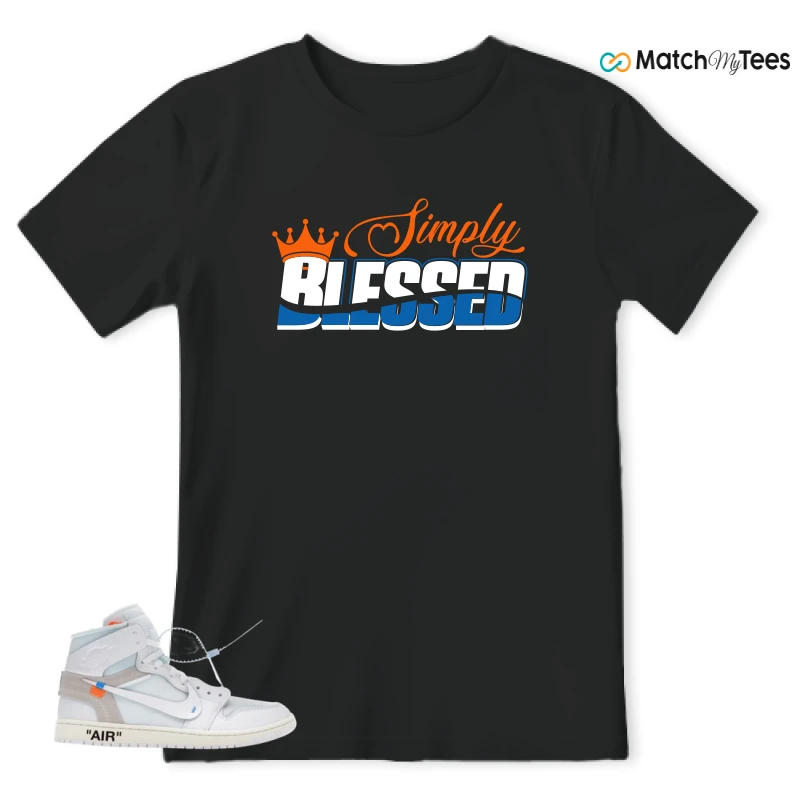NIKE AIR JORDAN 1 RETRO HIGH VIRGIL ABLOH ARCHIVE ALASKA SNEAKER Matching Tees t-shirt
