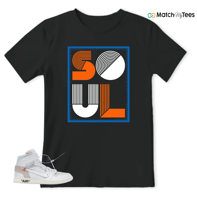 NIKE AIR JORDAN 1 RETRO HIGH VIRGIL ABLOH ARCHIVE ALASKA SNEAKER Matching Tees t-shirt