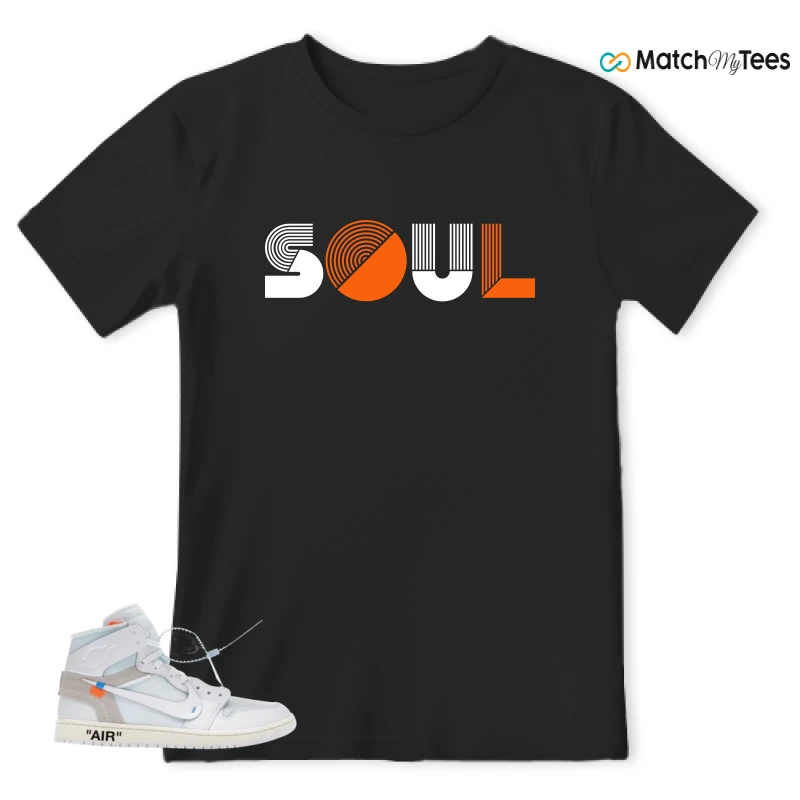 NIKE AIR JORDAN 1 RETRO HIGH VIRGIL ABLOH ARCHIVE ALASKA SNEAKER Matching Tees t-shirt