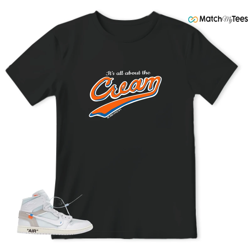 NIKE AIR JORDAN 1 RETRO HIGH VIRGIL ABLOH ARCHIVE ALASKA SNEAKER Matching Tees t-shirt
