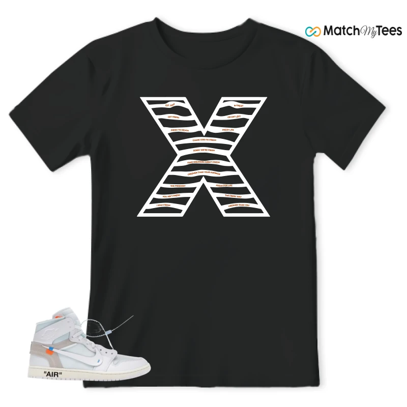 NIKE AIR JORDAN 1 RETRO HIGH VIRGIL ABLOH ARCHIVE ALASKA SNEAKER Matching Tees t-shirt