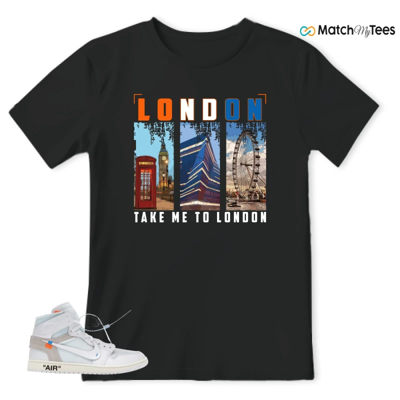 NIKE AIR JORDAN 1 RETRO HIGH VIRGIL ABLOH ARCHIVE ALASKA SNEAKER Matching Tees t-shirt