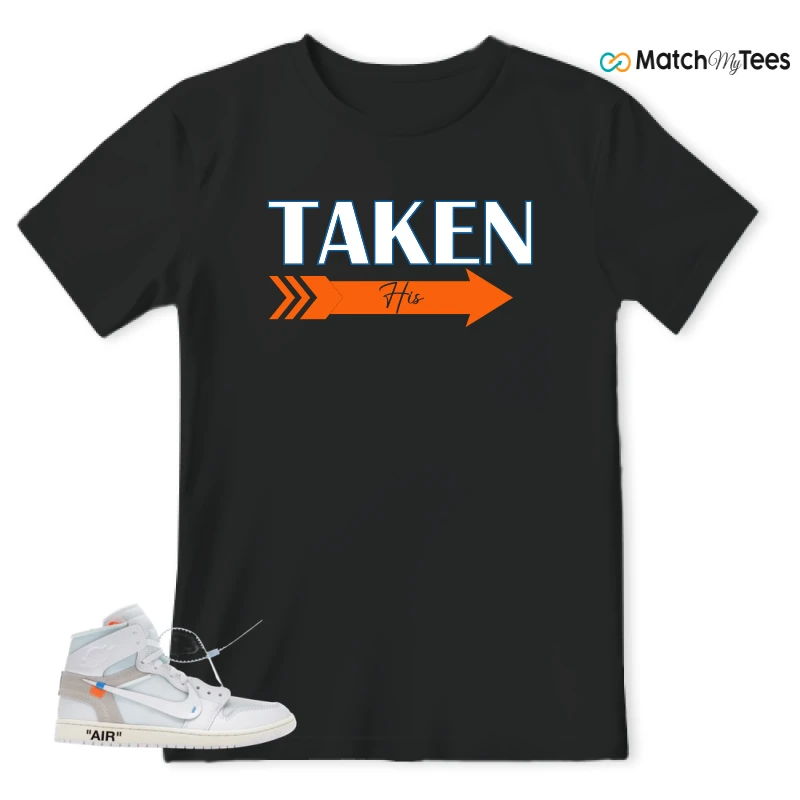 NIKE AIR JORDAN 1 RETRO HIGH VIRGIL ABLOH ARCHIVE ALASKA SNEAKER Matching Tees t-shirt
