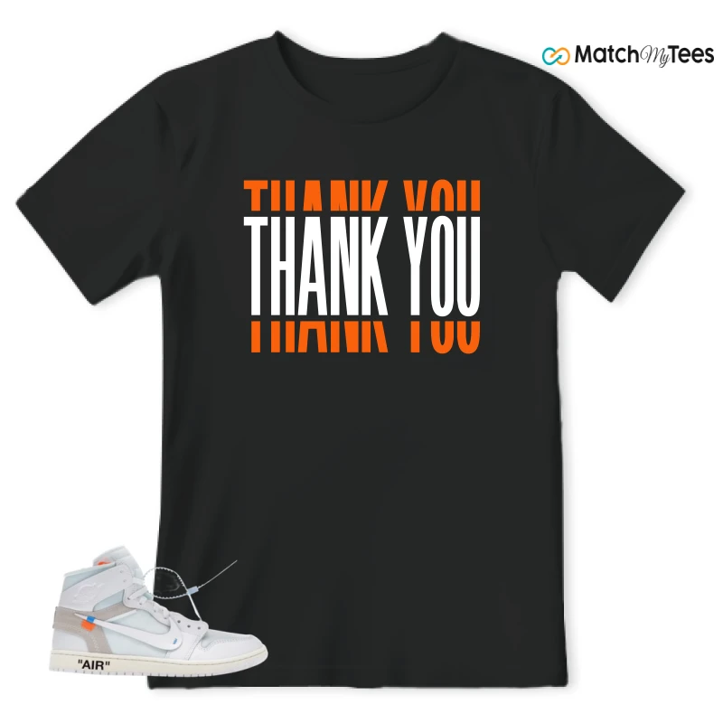 NIKE AIR JORDAN 1 RETRO HIGH VIRGIL ABLOH ARCHIVE ALASKA SNEAKER Matching Tees t-shirt